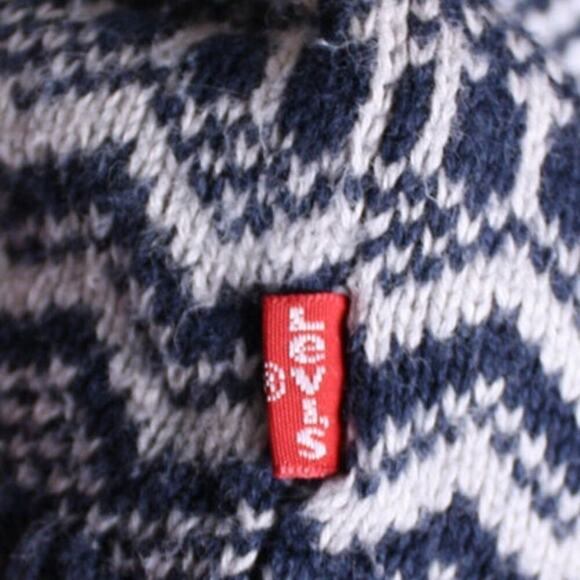 Levi's Crewneck Pullover Sweater Fair Isle Grandpa Cabin Winter Blue M - Picture 4 of 6